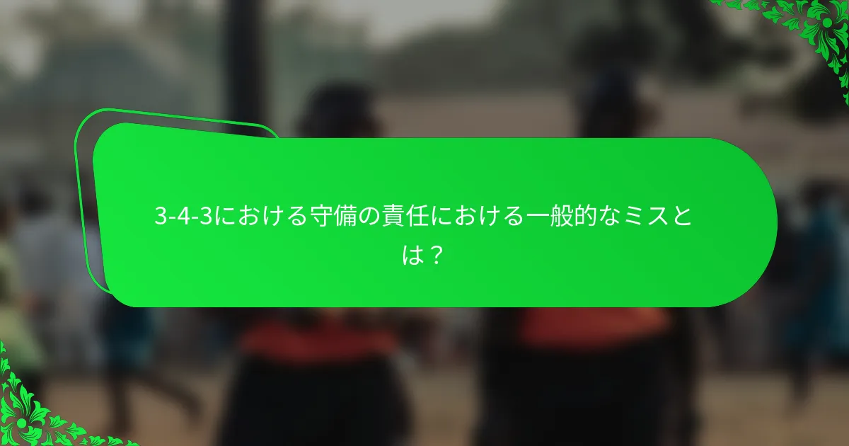 3-4-3における守備の責任における一般的なミスとは？
